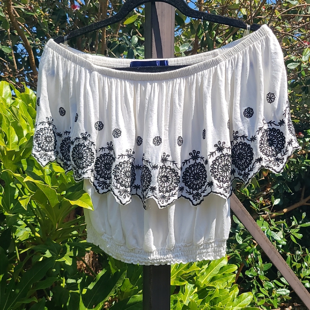 Blue Rain Cream Elastic Waistband